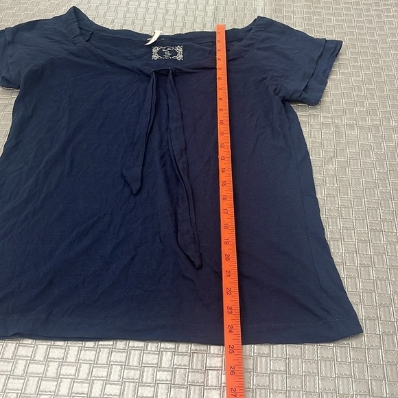 Studio II Navy Blue Tie Front Short Sleeve Tee Women’s 1X - Picture 4 of 7